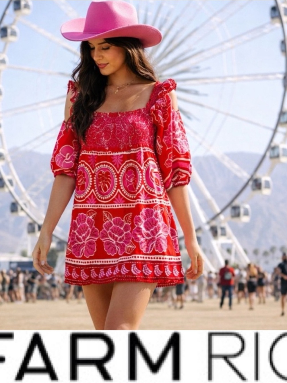 FARM Rio Red Summer Sunrise Mini Dress❤️ NWOT Size Small